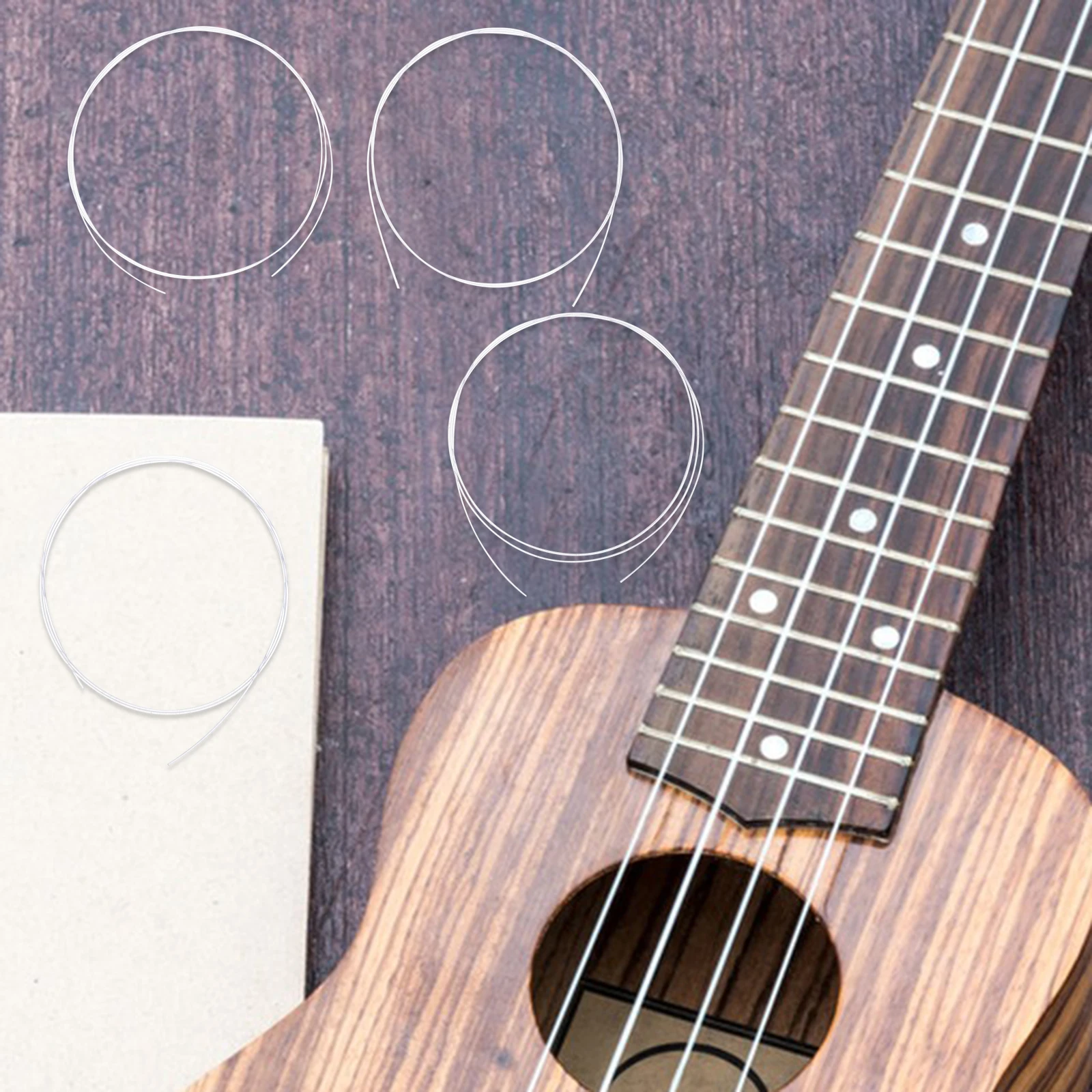 1 conjunto de cordas para ukulele, kit de nylon, peça de reposição, tom claro, material durável, experiência de jogo confortável, uso versátil