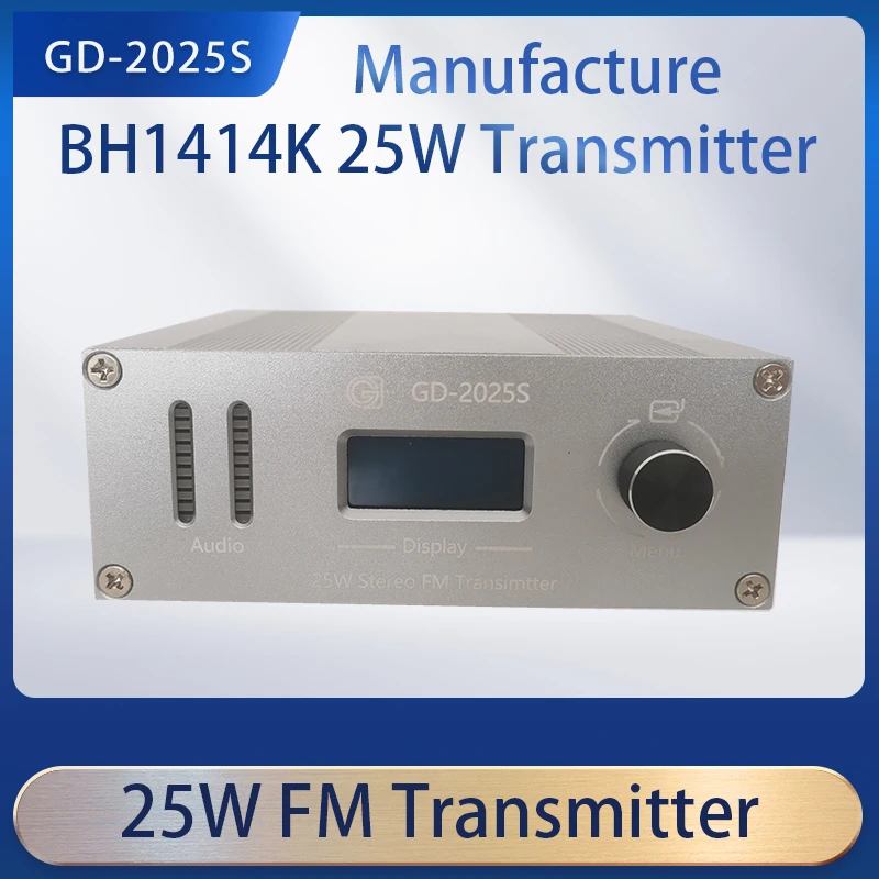 76Mhz-96Mhz GD-2025S 25W FM Transmitter FM PLL Transmitter Stereo FM Broadcasting Continuous Output Transmitter Radio Station