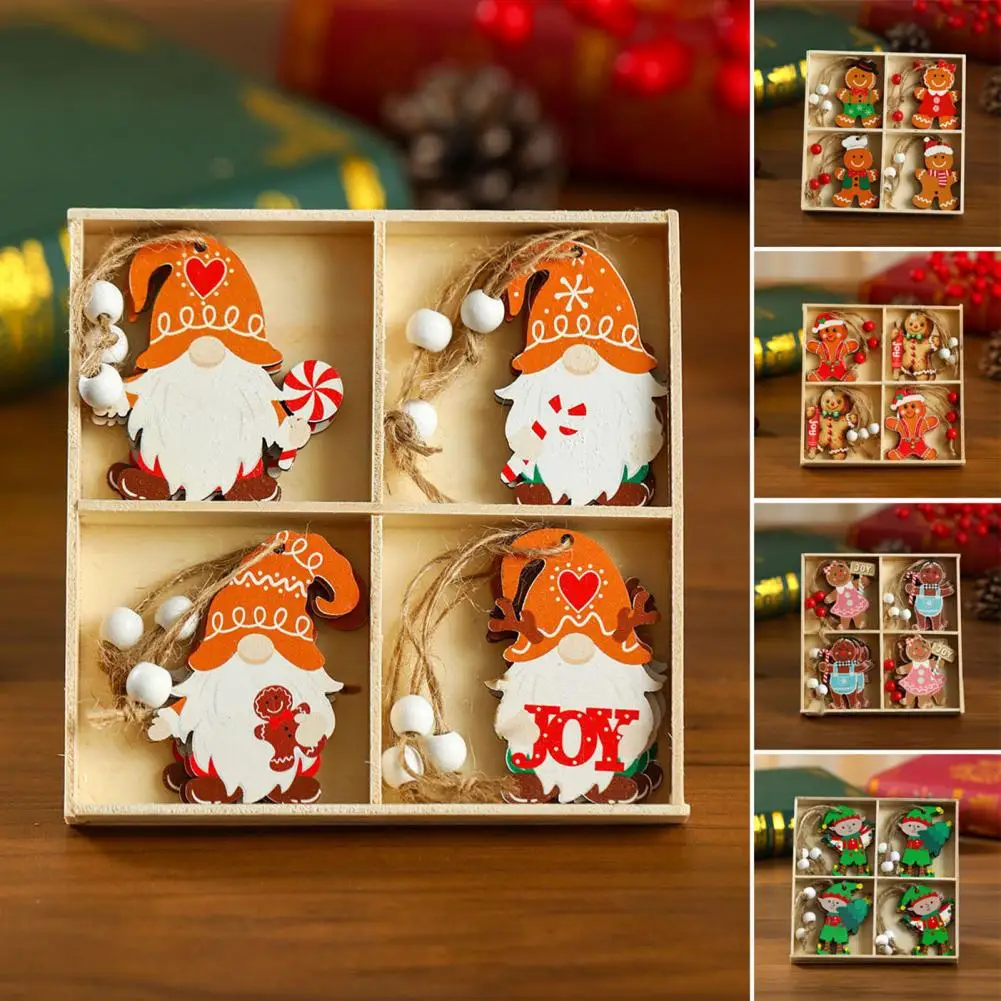 Festive Gingerbread Men Decorations Wooden Christmas Ornaments Christmas Gingerbread Man Ornaments for Xmas Tree for Holiday