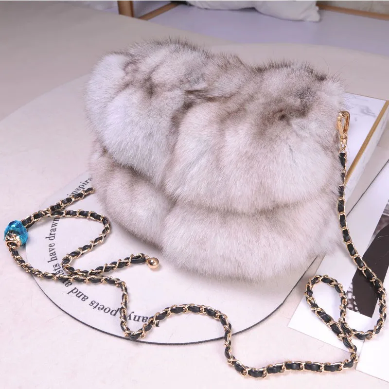 Fox Fur Women's Bags For Woman 2026 New Natueal Fox Fur Luxury Bags Designers Crossbody Bags Plush Women's Shoulder Bag