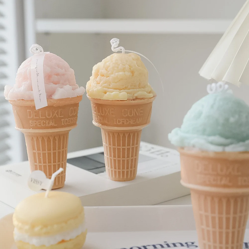 Ice Cream Candle Silicone Mold DIY Ice Cream Cone Aromatherapy Plaster Soap Diffused Stone Handmade Candle Mold Cake Decor Tools - view 6