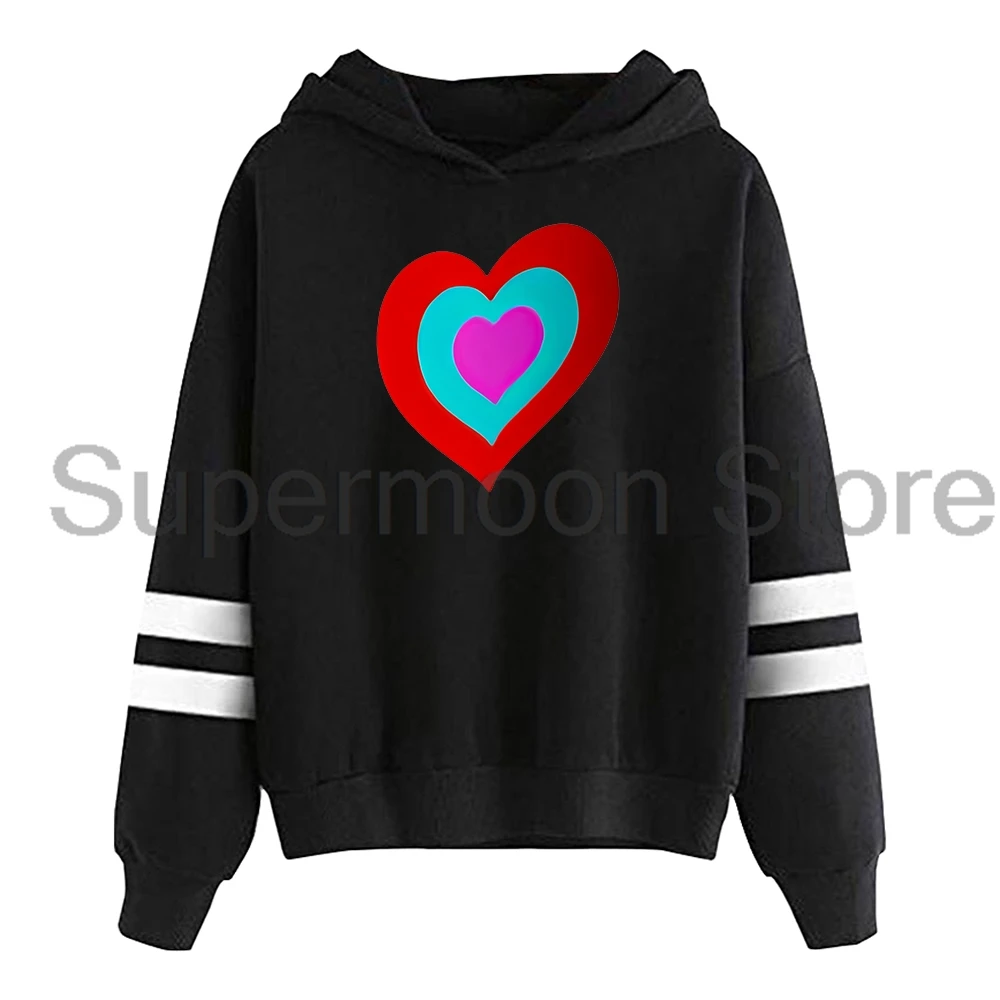 Merch Eurovision 2025 Heart Hoodie Pocketless Parallel Bars Sleeve Streetwear Men Women Hooded Sweatshirt