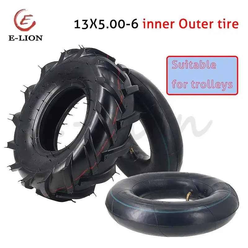 

Inflatable Micro Tiller Lawn Mower Tire 13x5.00-6 Inner and Outer for Easy and Efficient Lawn Maintenance