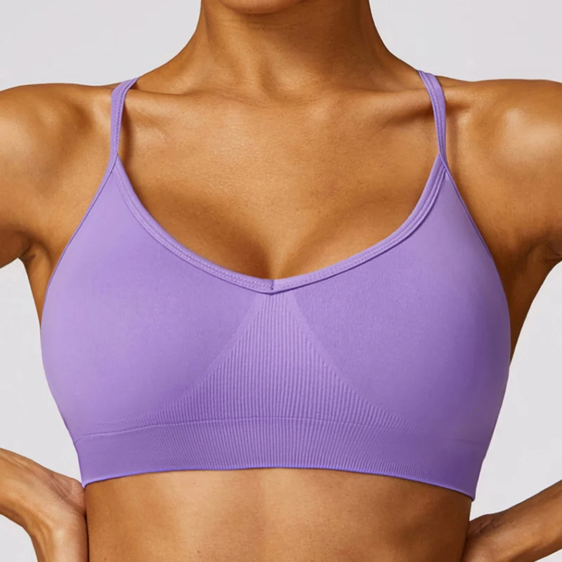 Gym Sport Yoga Bras Seamless Bralette Crop Top Tight Elastic Sexy Women\'s Sports Bra Top Backless Workout Clothes For Women