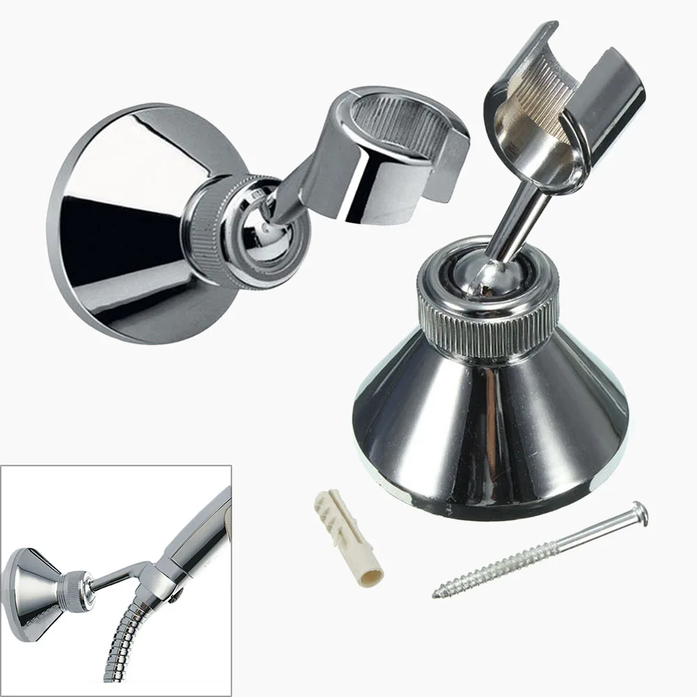 Rotatable ABS Home Chromed Shower Head Holder Wall-Mount Bracket Bathroom Sprayer Base