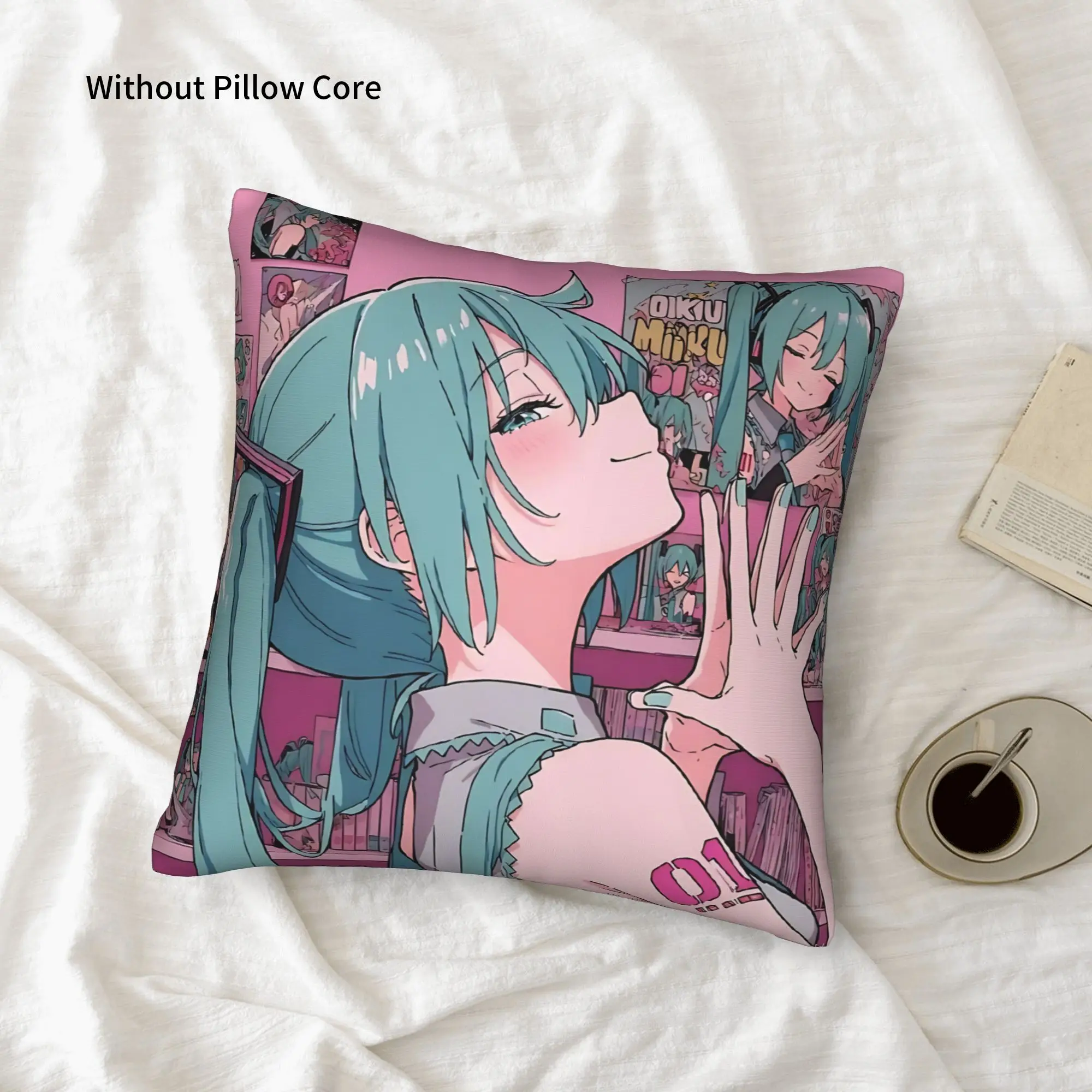 1PC Hatsune Miku Pillow Case Home Decor Items Double-Sided Printing  Sofa Cushion Bedroom Bedside Pillow