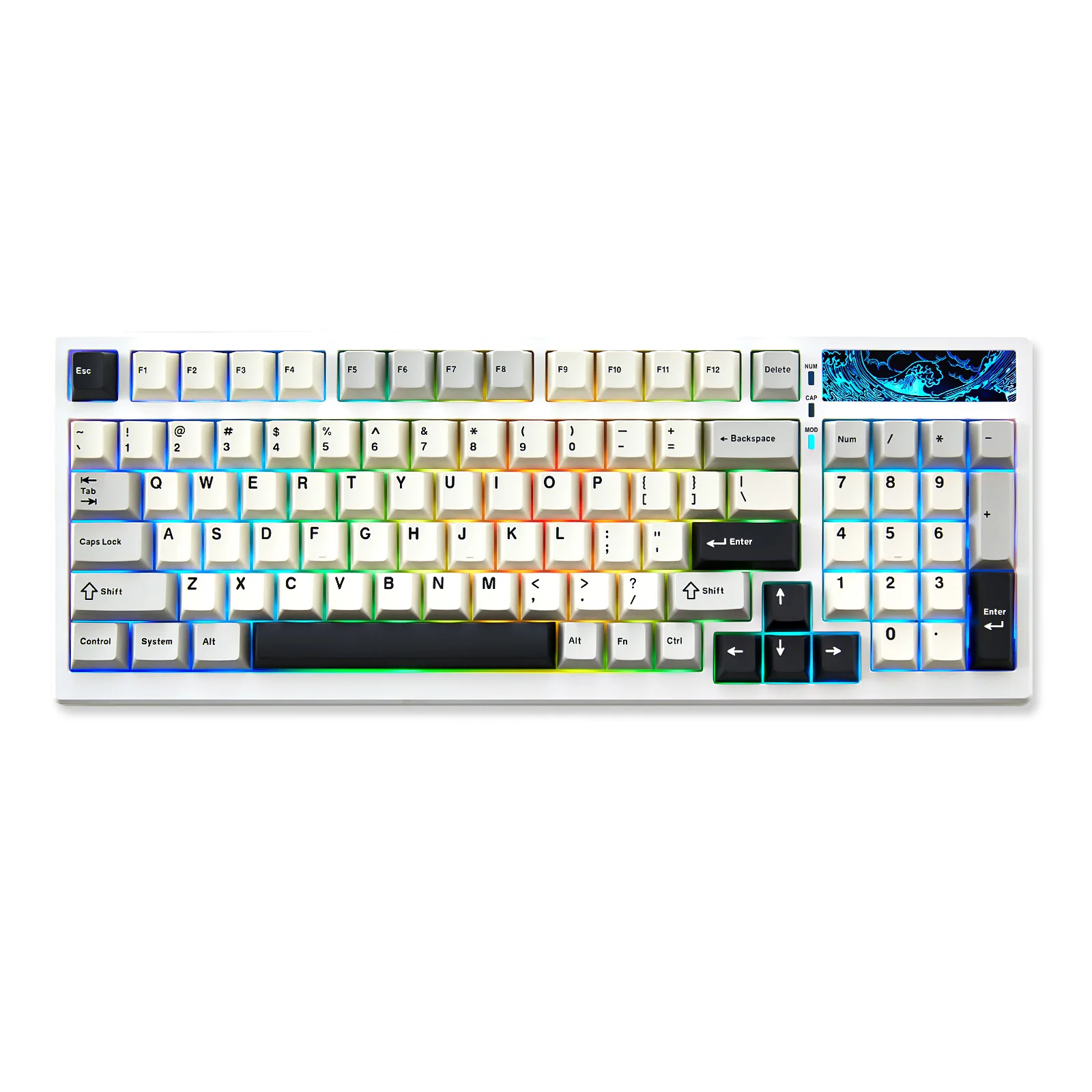 

YUNZII YZ98 White 99 Keys Hot Swappable 98% 1800 Layout Gasket BT5.0/2.4G/USB-C Wireless RGB Gaming Mechanical Keyboard