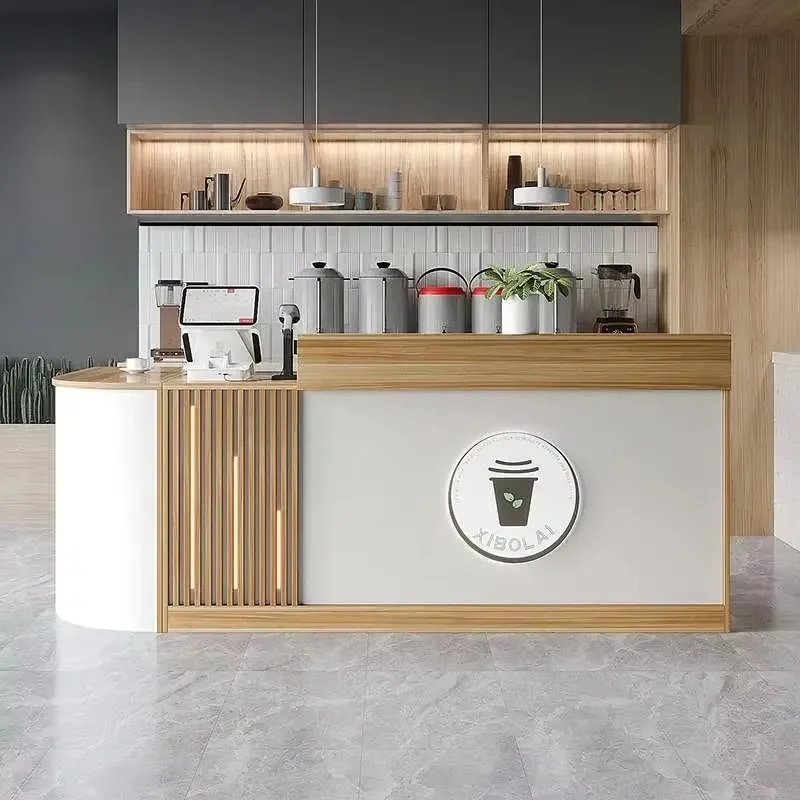

Desks Bubble Tea Luxury Salon Reception Counter Checkout Reception Desks Office Beauty Mostrador Negocio Commercial Furniture
