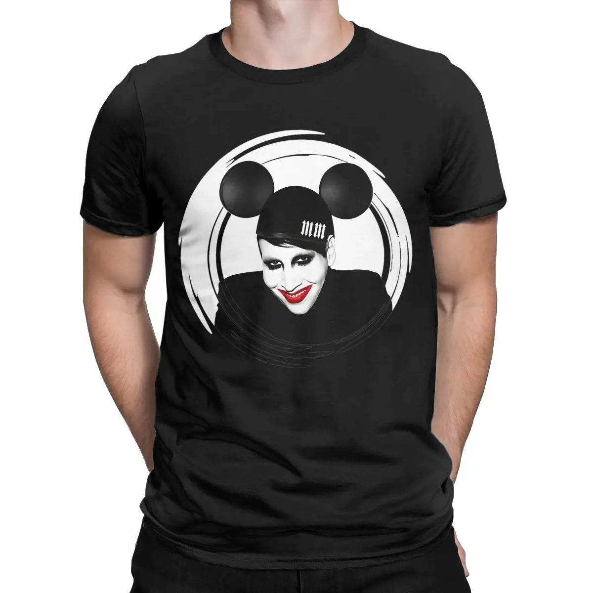 All Seasons Men Women Marilyn Manson Mouse Head Shirt Outfit Cotton Tops T-shirt Vintage Tee Shirt