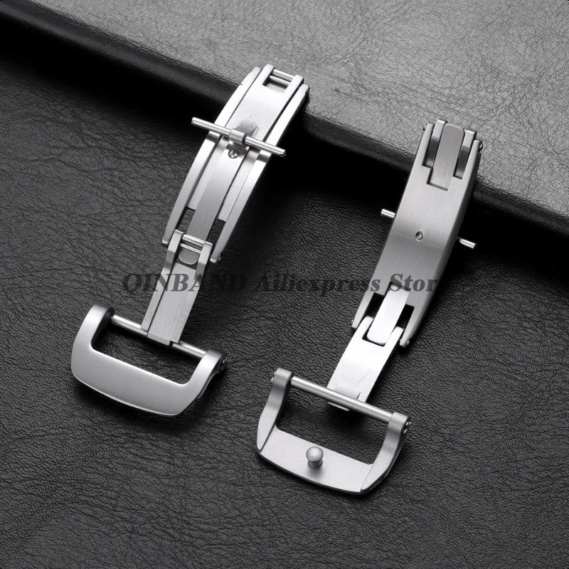 18/20 مللي متر الفولاذ المقاوم للصدأ مشبك ساعة ل ريتشارد ميل مزدوجة الصحافة للطي فراشة مشبك نشر المشبك حزام ساعة زر