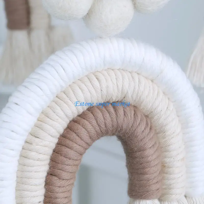 090B Rainbow Macrame Pendant Musical Hanging Toy Room Decor for Newborn Infants