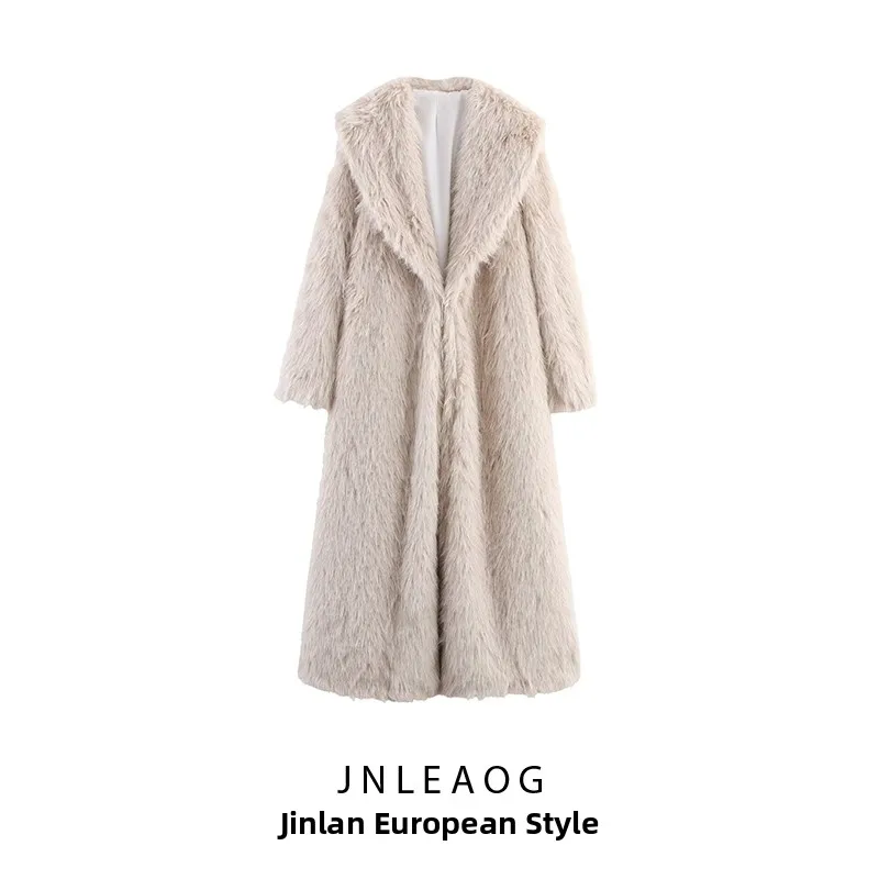 ファッショナブルなロングフェイクファーコート女性の秋の新しいスタイル JNLEAOG エレガントなデザインのアウターウェア女性用ユースコレクション