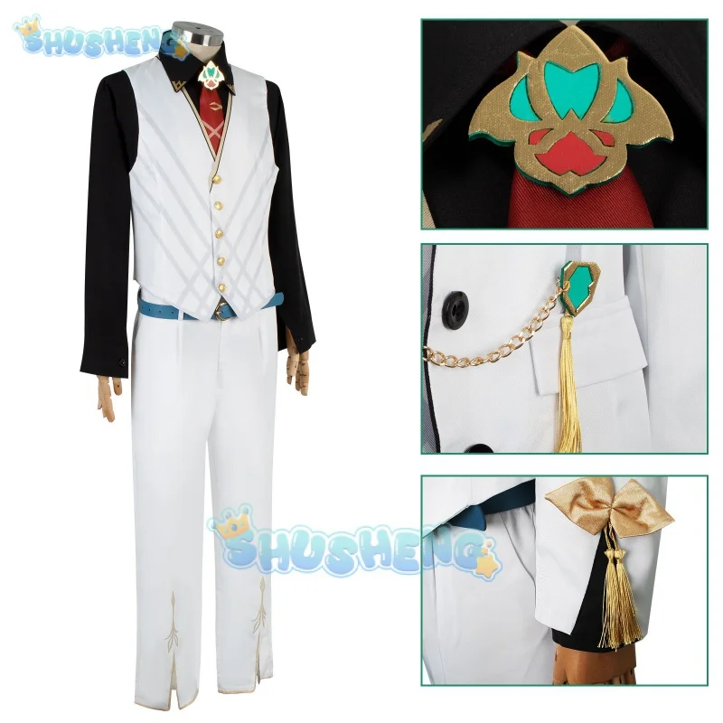 Genshin Impact Linkage Cosplay Fato Masculino, GIGO Kaveh, Colorido, Dia de Festa