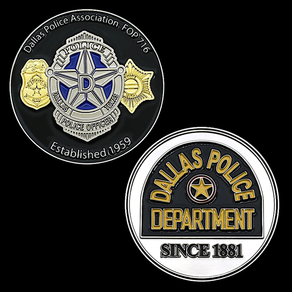 Dallas Police Association FOP 716 Challenge Coin Dallas Police Department Since 1881 Collector Commemorative Gift Coin