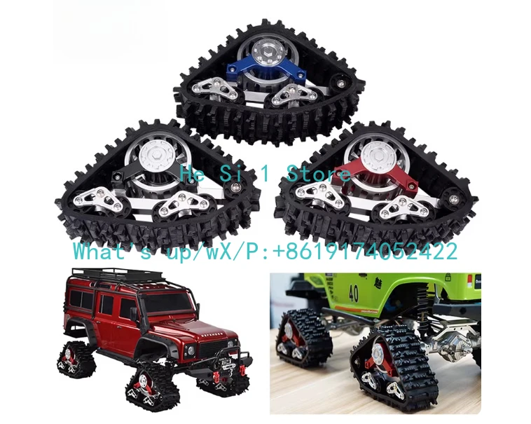 4PCS Aluminum All-Terrain Tracks Wheels Snow Tires Set for Traxxas TRX4 TRX-4 Defender Bronco G500 1/10 RC Crawler