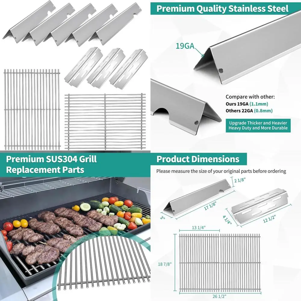 

Weber Genesis 2 & II Grill Replacement: 66032 Flavorizer Bars, 66095 Grates, 66795 Heat Deflector