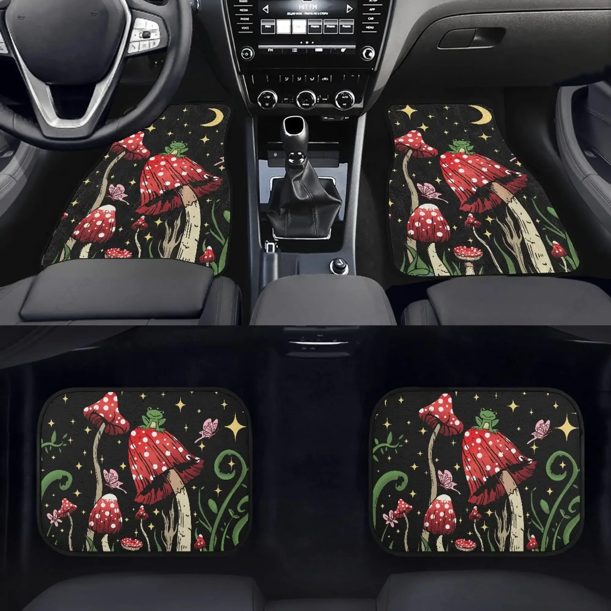 

Alfombrilla Coche Con Estampado Rana Y Seta Estrella Nocturna, Respaldo Goma Antislizante Para SUV Y Camión, Juego 4 Plieve