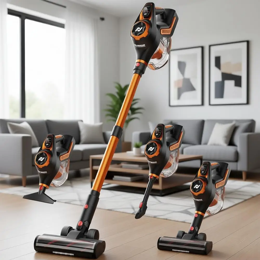 

45Kpa Stick Vacuum, Max 80mins Runtime, 1.5L Dust Cup, Rechargeable Lightweight Handheld Vacuum for Carpet/Hardwood Floor/Pet Ha