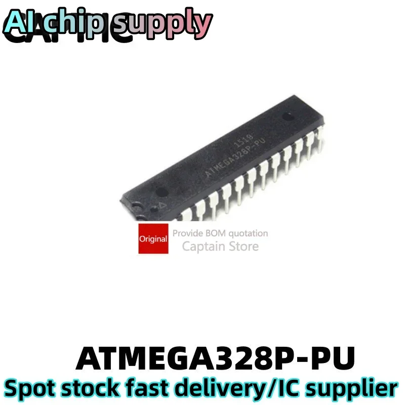 5PCS ATMEGA328P-PU DIP28 ATMEL Brand Series Monolithic