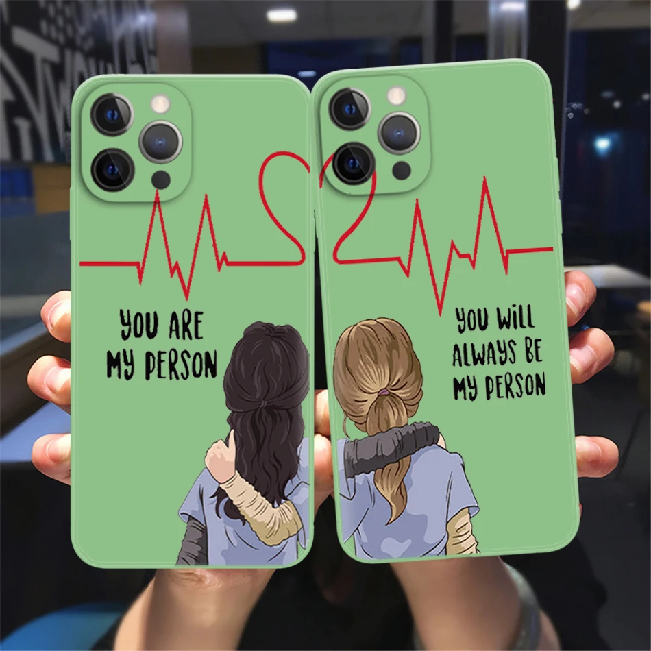 Greys Anatomy You are my person Candy Color Green Phone Cover For iPhone 11 12 13 14 15 16 Pro Max 16 15 14 Plus Soft TPU Case