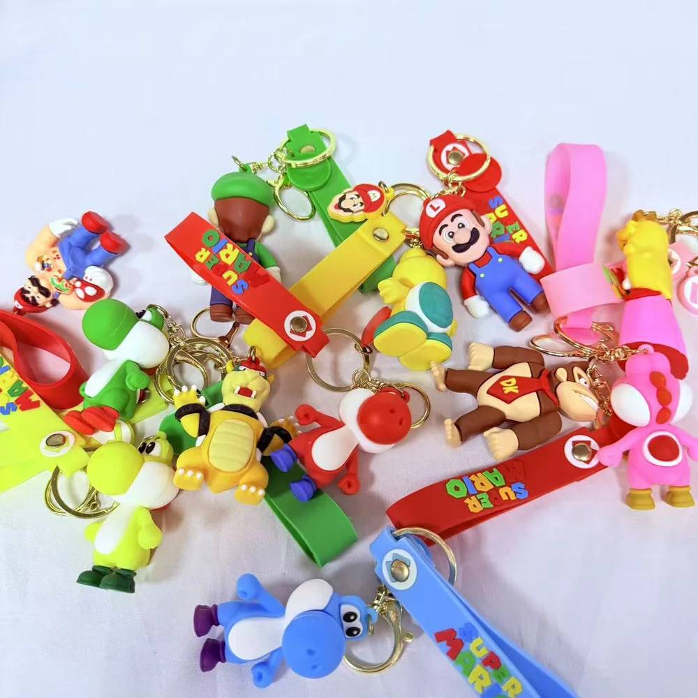 

7 Styles Super Mariod Keychain Mariod Bros Luigi Toad Yoshi Bowser Action Figure Model PVC Cartoon Bag Doll Pendant Toys Gift..