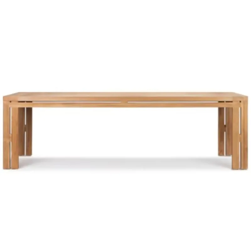 Luxury patio furniture, long solid teak outdoor dining table