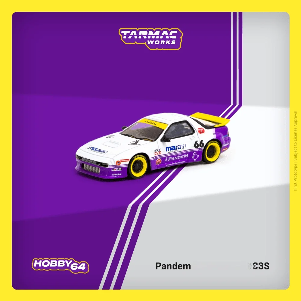 Tarmac Works 1:64 Pandem RX-7 FC3S White / purple  Model Car