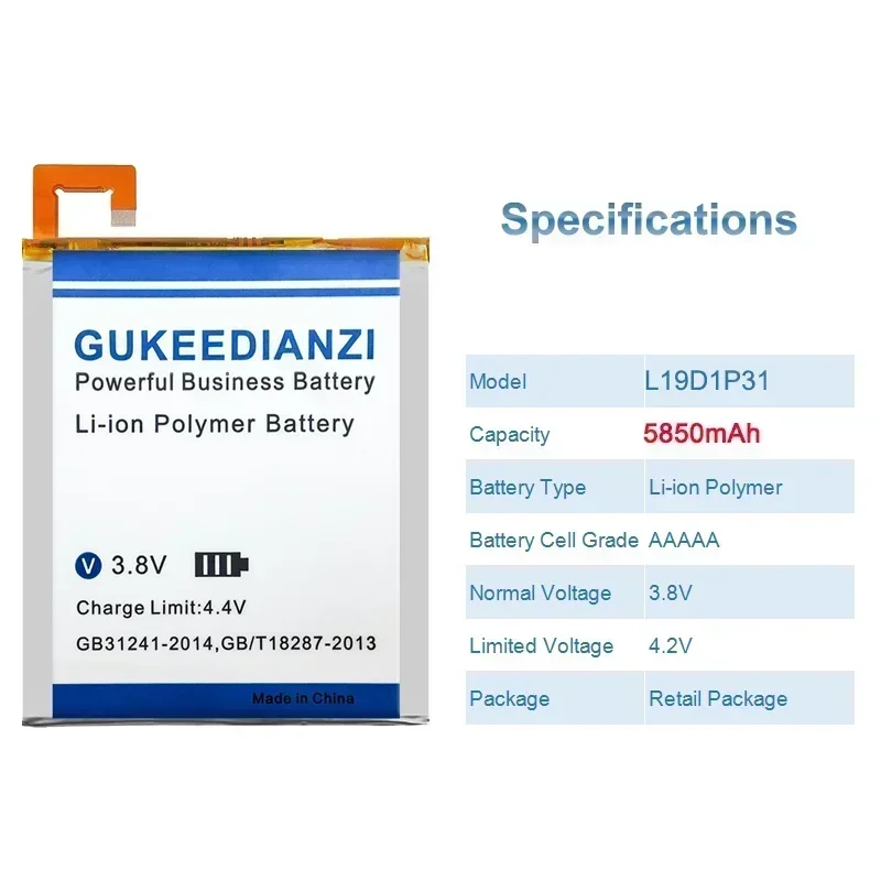 

L19D1P31 5850mAh High Capacity Replacement Mobile Phone Battery For lenovo Tab M8 TB-8505F/M/N/I + Tools