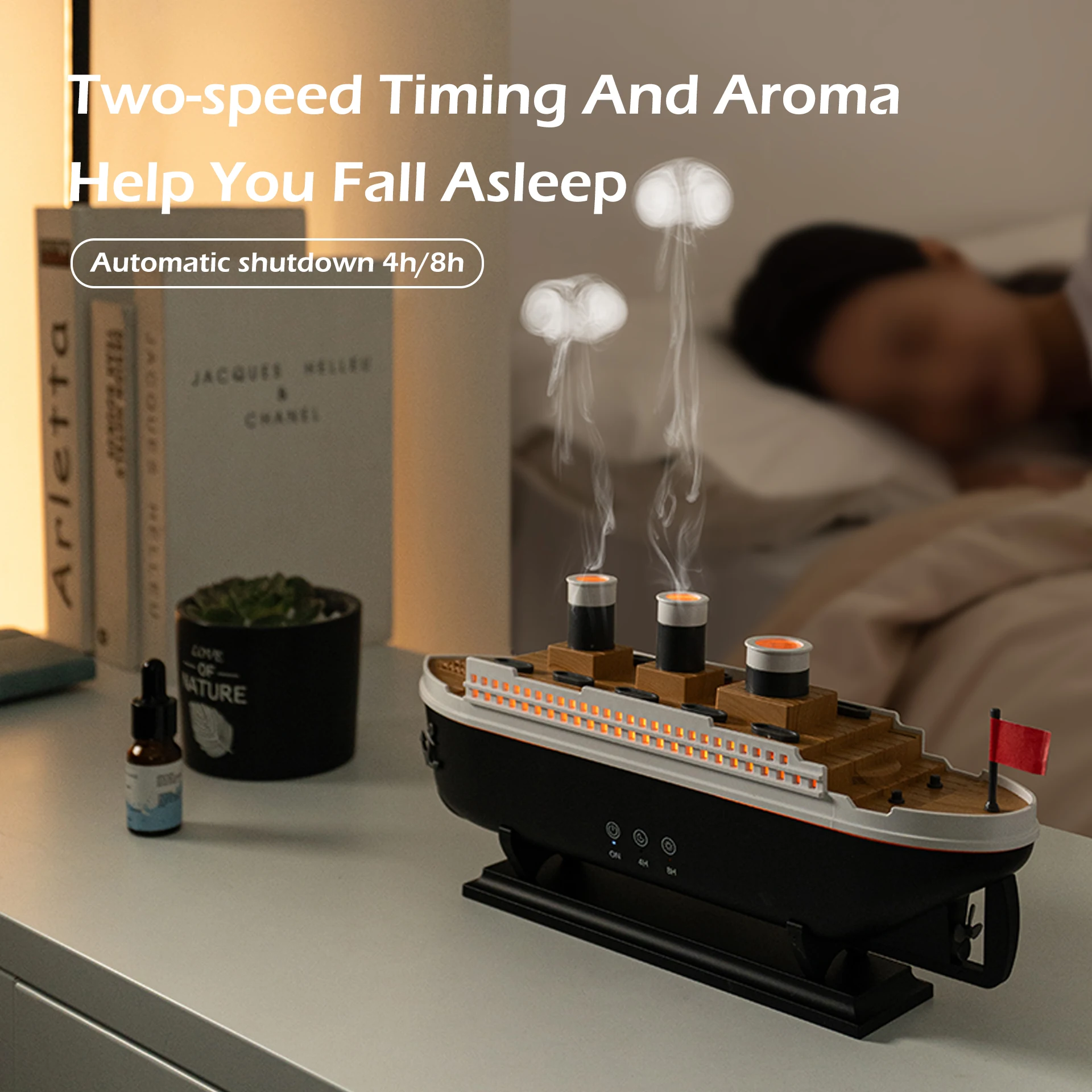 Titanic Ship Model Air Humidifier Home 250ml Remote Control Essential Oil Jellyfish Smoke Ring Spray Aroma Diffuser Humidifiers - view 6