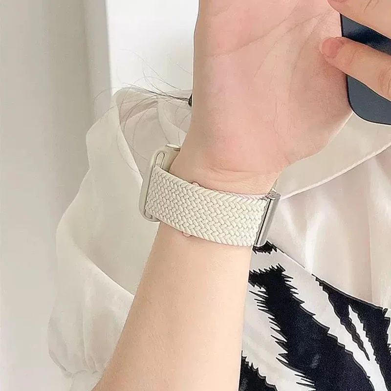 Braided Strap+Soft Case For Apple watch band 44mm 40mm 41mm 45mm Nylon Loop bracelet iWatch series 9 8 7 se 5 6 Cover Accessorie