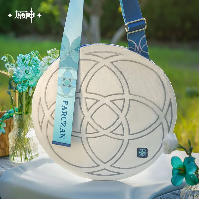 【Genshin Impact】Offline Store Theme Series Peripherals Faruzan Blue Glass Canvas Tote Bag Anime Cosplay Gift