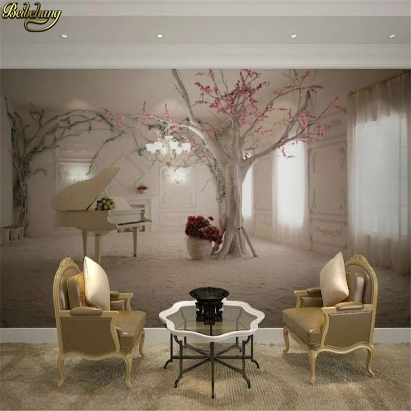 Customized product 3d mural wallpaper space to expand photo flooring tree Living room sofa TV background wall bedroom restaurant