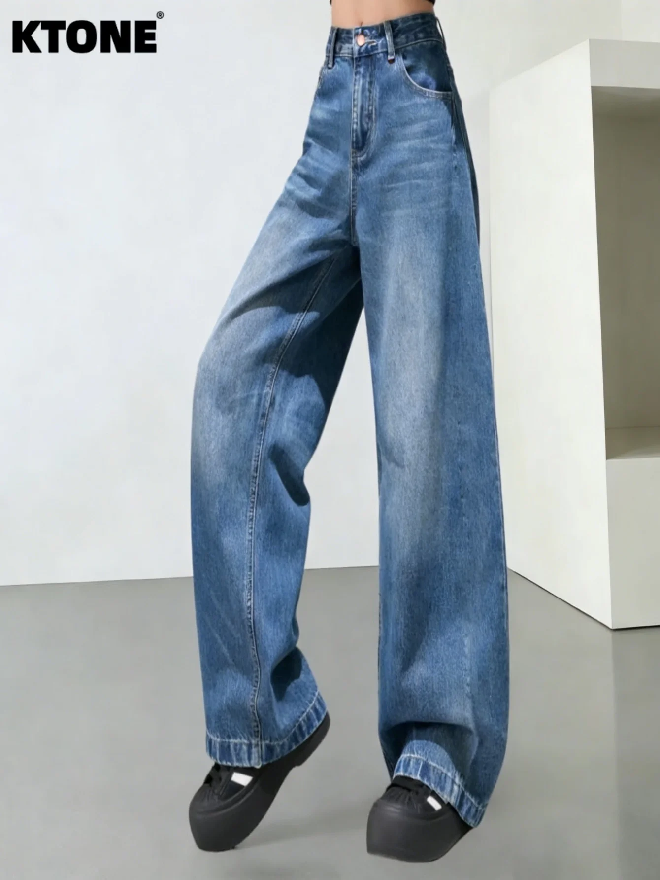 

Y2K Jeans Blue Baggy For Man Streetwear Minimalist Drip No accessories or belts included