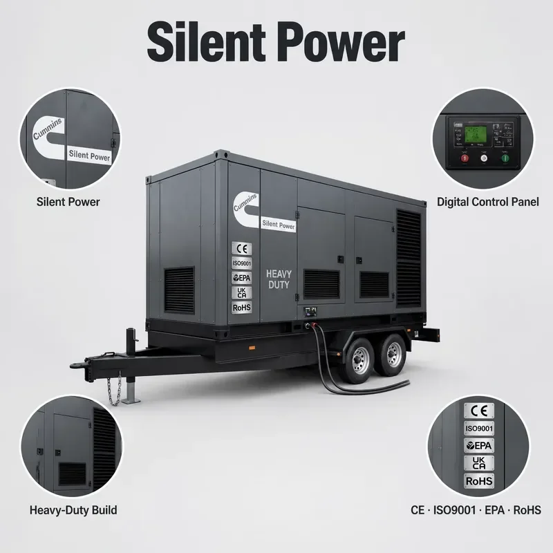 20kvA 40kvA 60kvA Weichai Soundproof Silent Generator Set 3 Phase Water Cooled ATS Backup Power Low Noise