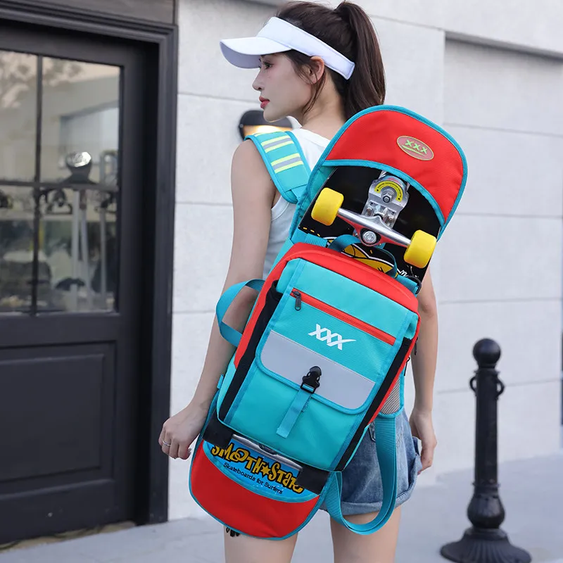 Waterproof Skate Backpack Durable Land Surf Board Bag Large Capacity Longboard Double Kick Board Carry Bag for Skate  Gear