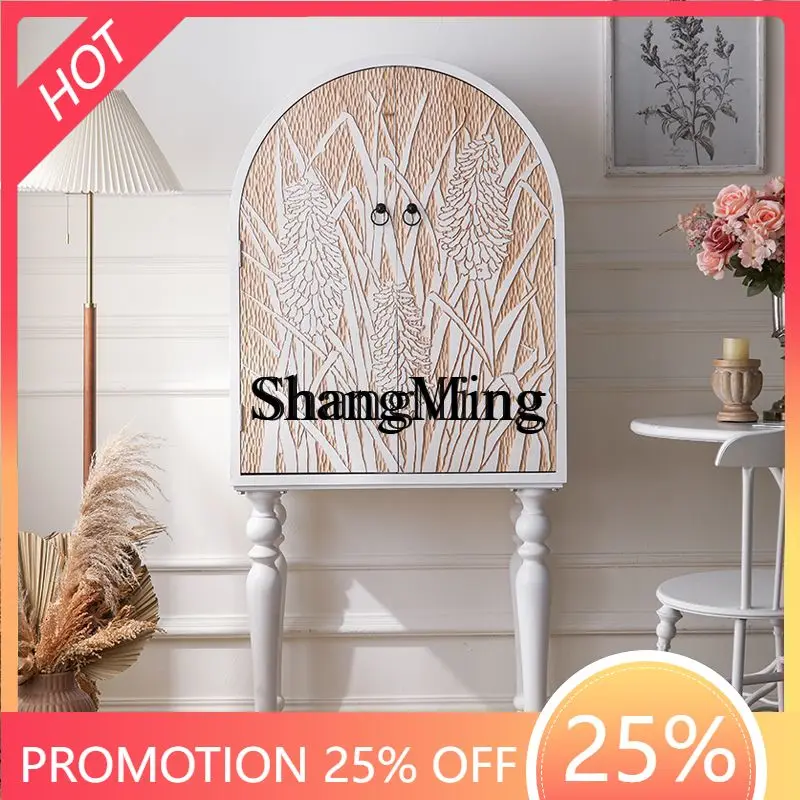 

ZYY medieval style solid wood living room display entry foyer entrance homestay small apartment floor side cabinet
