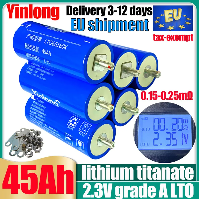 nuova batteria al litio titanato Yinlong 2.3V 45ah Grado A 66160 lto batteria solare ricaricabile per sistema audio auto FAI DA TE 12V 24V 48V