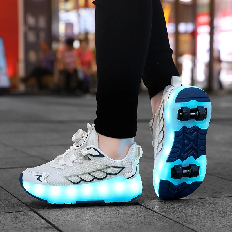Rolschaatsen voor kinderen en tieners - Modieuze verbeterde editie met verbeterde stabiliteit - Afneembare sportschoen voor tweeërlei gebruik