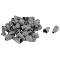 50 pieces Ethernet Gray Rubber RJ45 Connector Boots Cover Case Protector