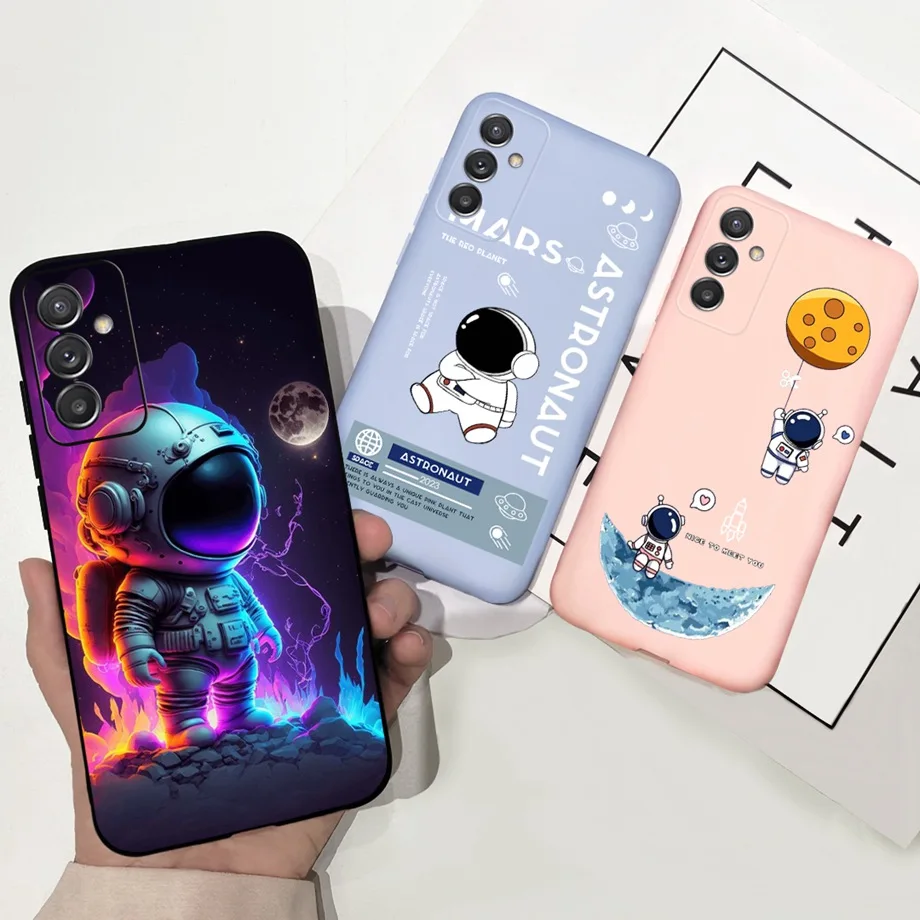 For Samsung Galaxy A82 Case Matte Silicone Soft Coque Camera Protection Back Cover For Samsung Quantum 2 Cover Black Cat Cartoon