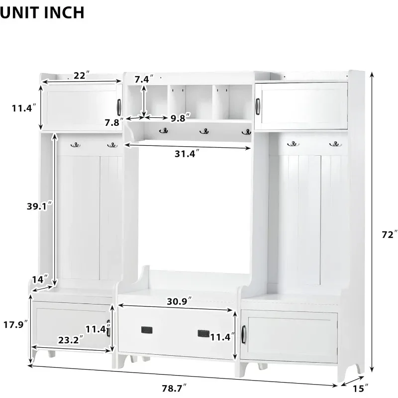 Walk in Organizador do armário autônomo, gavetas de armazenamento, roupas pesadas, built-in Garment Rack, 5 prateleiras Torres, 1 gavetas de armazenamento, 7FT