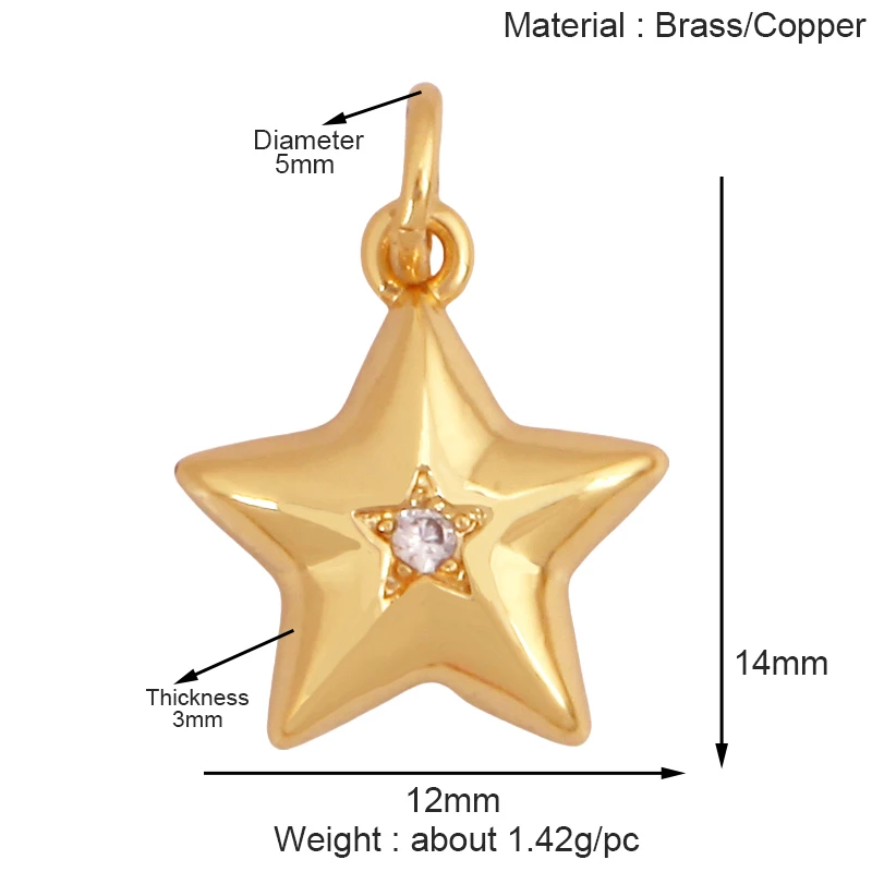 Trendy Mini Windmühle blinkende Bolzen Stern Sonne Mond Regenbogen Schneeflocke Charm Anhänger, Handwerk Schmuck Halskette Armband Zubehör S28 – Detail 17