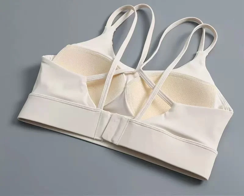 Sportunterwäsche mit Brustpolster, stoßfester Fitness-BH, nacktes Yoga-Top, Lauf- und Outdoor-Bekleidung, schöner Rücken für Frauen – Detail 14
