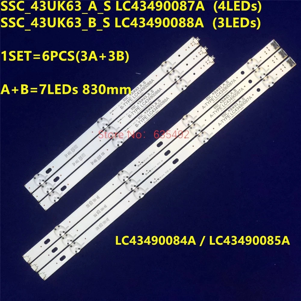 LED Backlight Strip LC43490072A LC43490074A 43LJ5500-UA 43UK6090 43UK6200 43UK6400 43UK6300PUE 43UM6910PUA LC430DUY-(SH)(A3