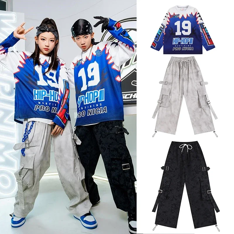 

Kids Hip Hop Costumes Jazz Dance Set Girls Street Dance Stage Clothes Fashion Catwalk Show Outfits Dance School Team Wear XH1532