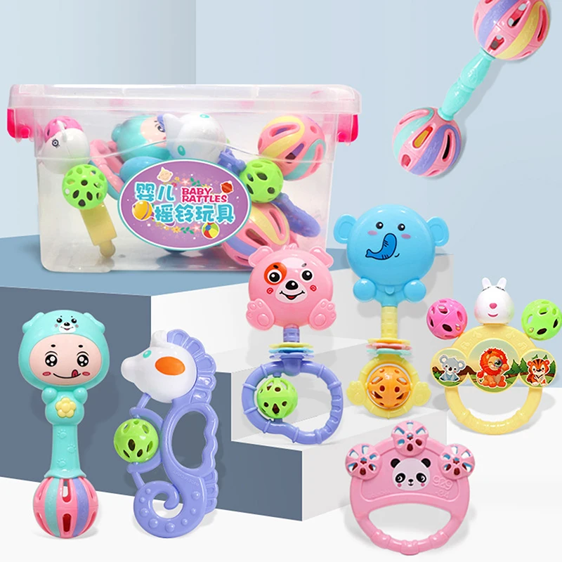 ·New1/7PCS Newborn Sensory Teether Baby Development Games Baby Rattles Toys Educational Infant Toy For 0 6 12 Months·