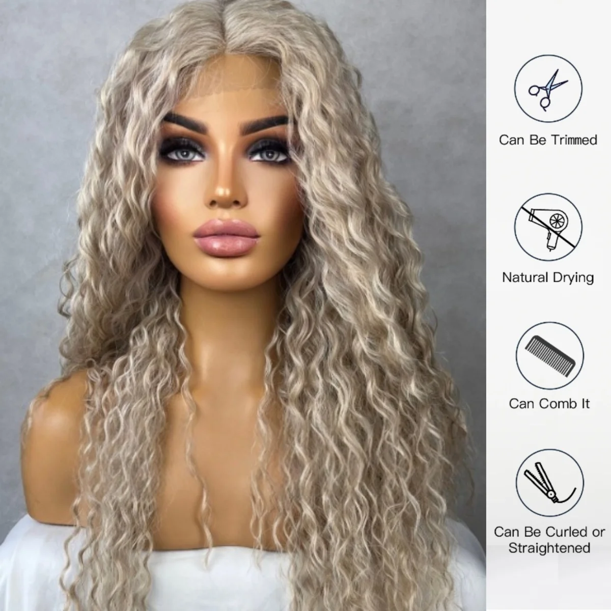 

Афро-кудрявый синтетический парик спереди для женщин Светло-русый парик с корнями Быстрая доставка Высокое качество Дешевые парики Ежедневное использование