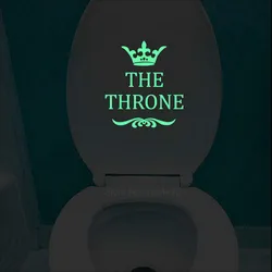 the throne Funny Interesting Toilet Wall Stickers Glow in the Dark Bathroom Decoration Accessories Home Decor Luminous Sticker