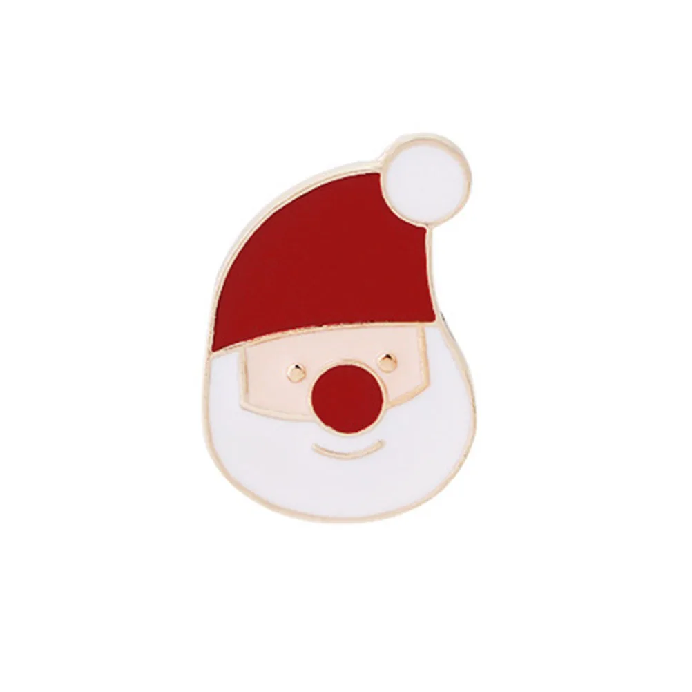 

6pcs Christmas Brooch Santa Claus Design Colorful Shiny Retro Lapel Pin Gift For Wedding Birthday Party Decor Holiday