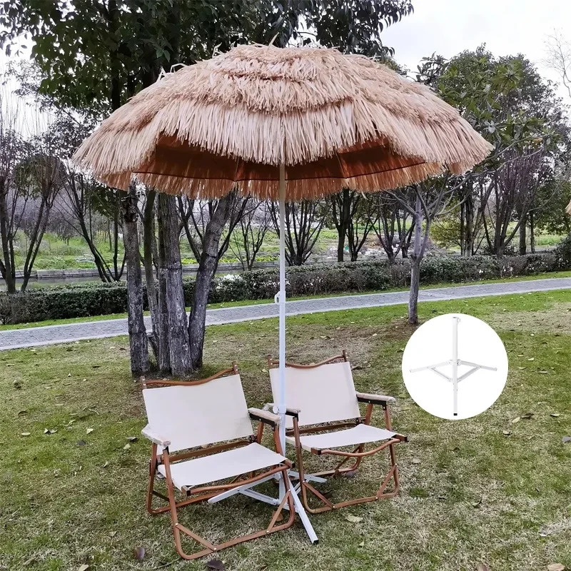 Outdoor Sun Umbrella Simulated Straw Umbrella Reinforced Straw Umbrella Windproof and Rainproof